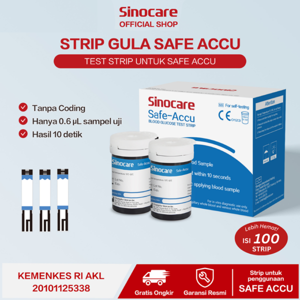 Alat Ukur Cek Gula Darah Instant Sinocare Safe-Accu 200 Memori