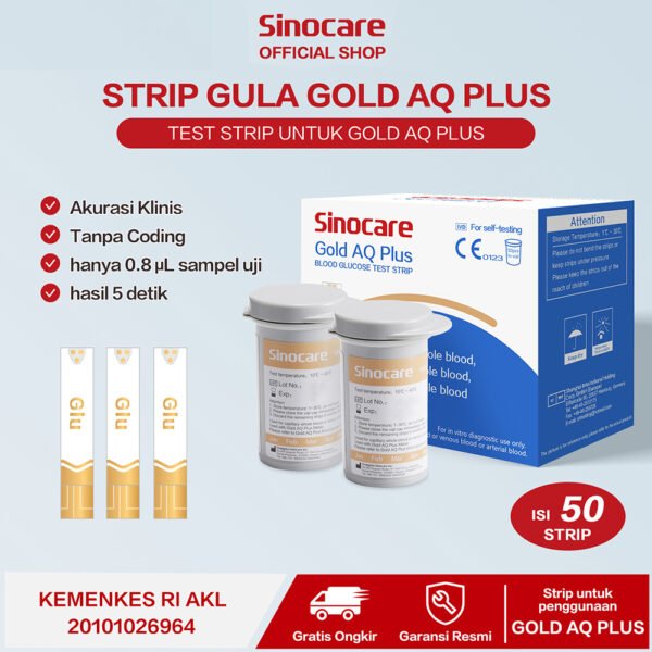 Alat Ukur Cek Gula Darah Instant Akurasi Klinis Sinocare Gold AQ Plus 999 Memori
