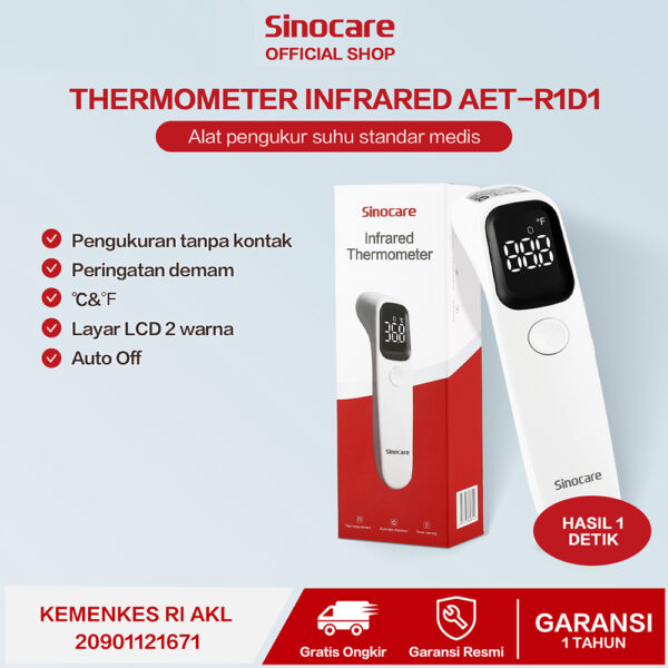 Termometer Suhu Infrared Digital AET-R1D1 Indikator Warna Sinocare